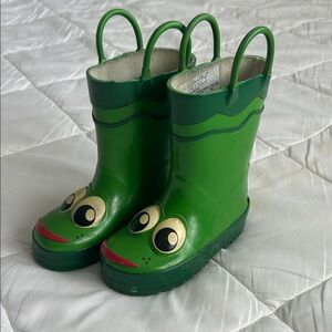Western Chief Kids Green Frog Rain Boots